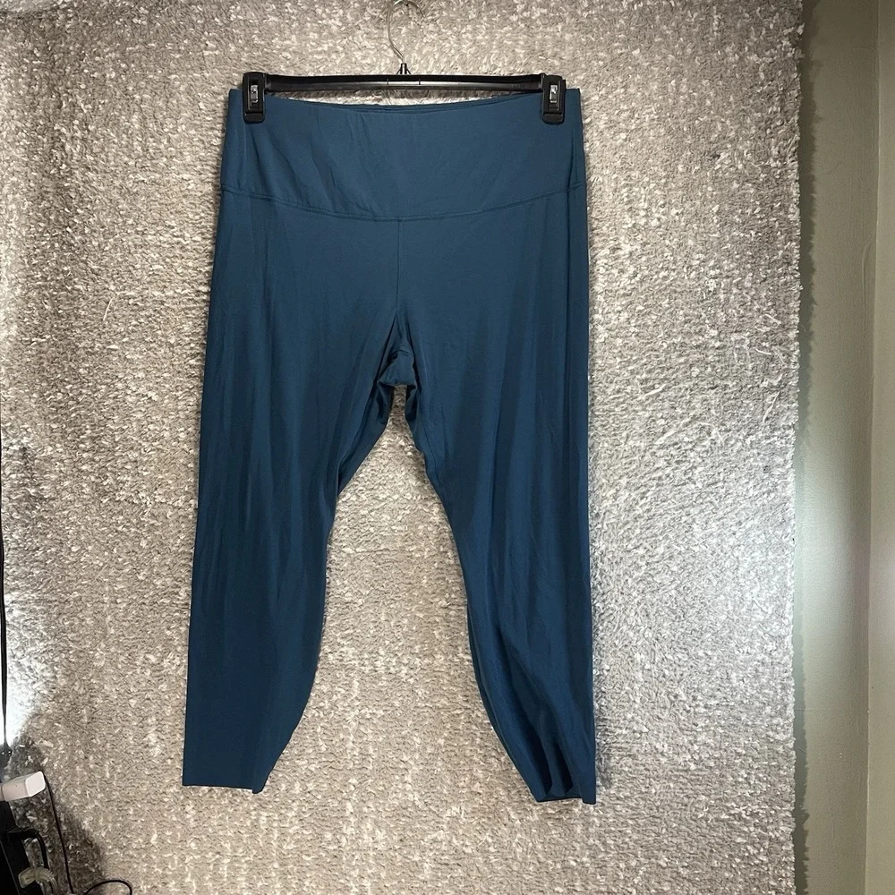 Nike Yoga Dri- Fit Blue Leggings 2X Casual Sporty Training Nylon Polyamide